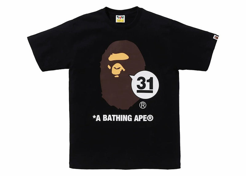 BAPE A Bathing Ape 31st Anniversary Ape Head Tee Black