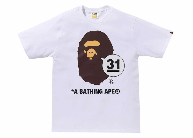 BAPE A Bathing Ape 31st Anniversary Ape Head Tee White