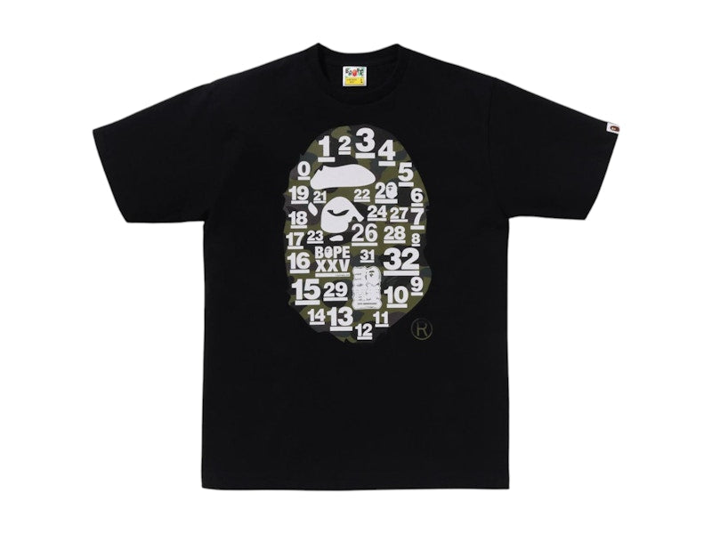 BAPE A Bathing Ape 32nd Anniversary 1st Camo Big Ape Head Tee Black/Green