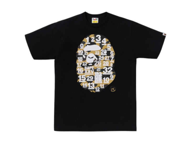 BAPE A Bathing Ape 32nd Anniversary 1st Camo Big Ape Head Tee Black/Yellow