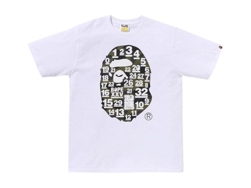 BAPE A Bathing Ape 32nd Anniversary 1st Camo Big Ape Head Tee White/Green