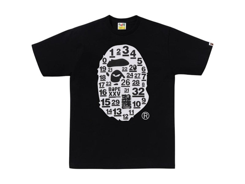 BAPE A Bathing Ape 32nd Anniversary Big Ape Head Tee Black