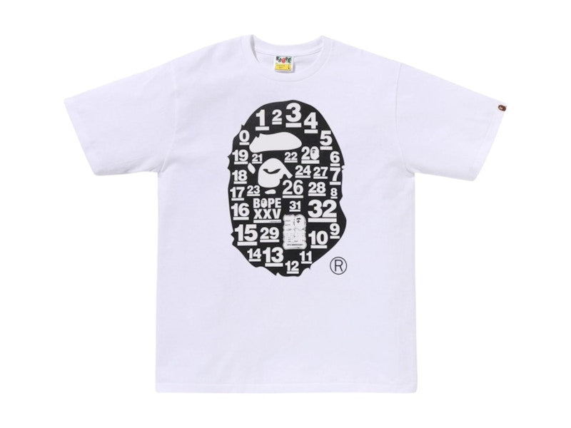 BAPE A Bathing Ape 32nd Anniversary Big Ape Head Tee White