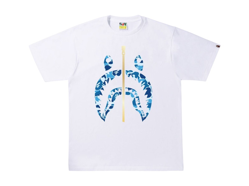 BAPE A Bathing Ape ABC Camo Shark Tee White/Blue