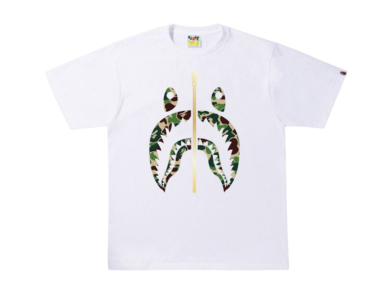 BAPE A Bathing Ape ABC Camo Shark Tee White/Green