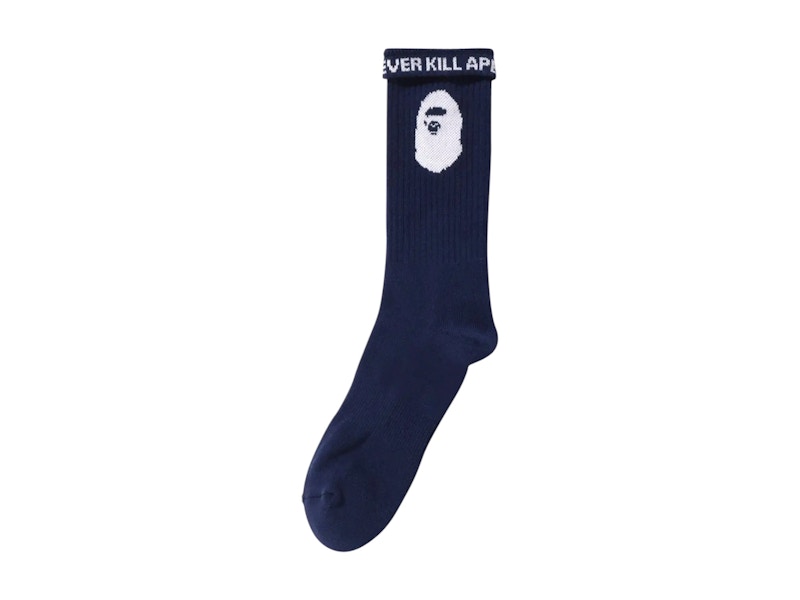 BAPE A Bathing Ape Ape Head Socks Navy