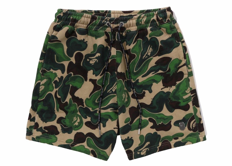 BAPE A Bathing Ape Art Camo Sweat Shorts Green