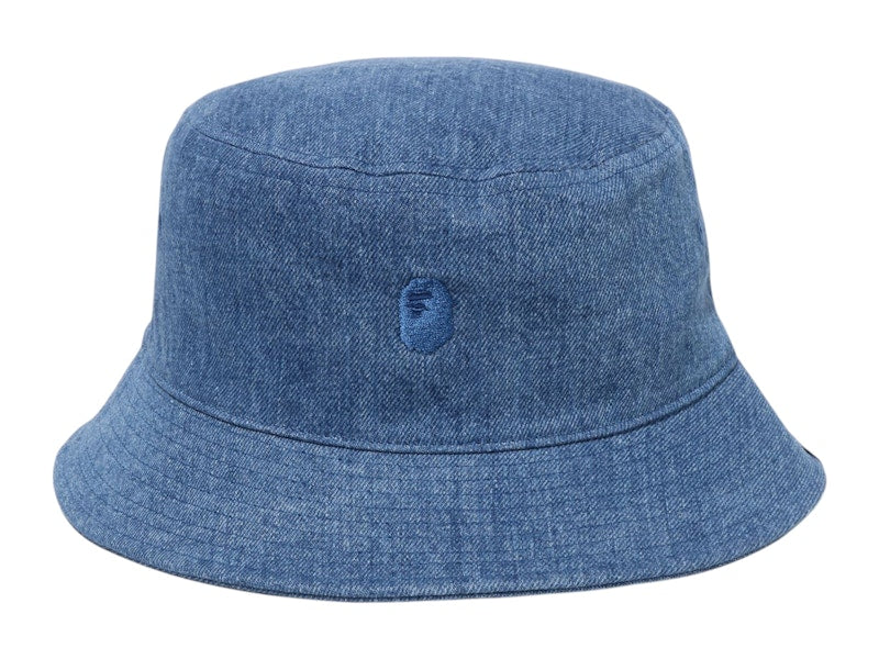 BAPE A Bathing Ape Bapesta Denim Bucket Hat Blue/Light Indigo
