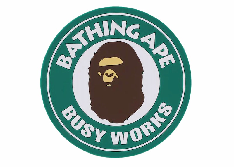BAPE A Bathing Ape Busy Works Rubber Coaster Green
