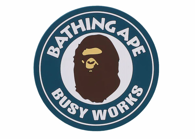 BAPE A Bathing Ape Busy Works Rubber Coaster Navy