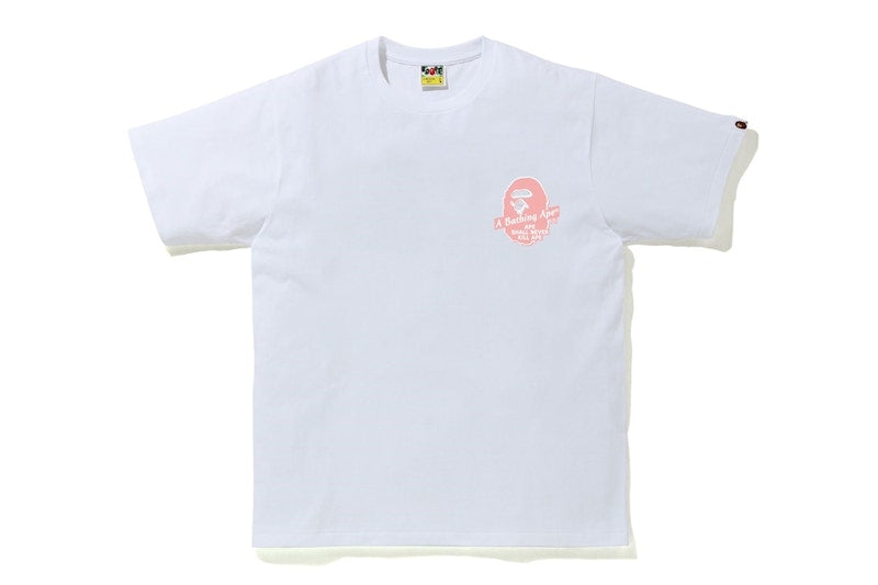 BAPE A Bathing Ape Circle Tee White/Pink