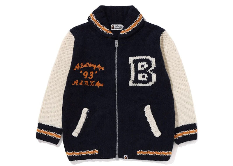 BAPE A Bathing Ape Cowichan Cardigan Navy