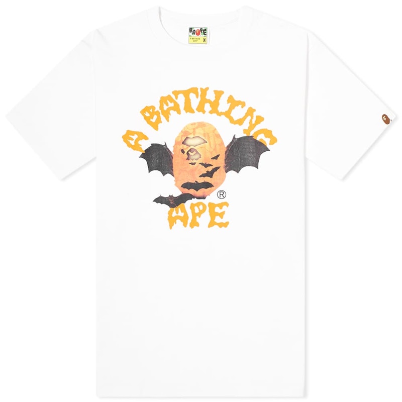 BAPE A Bathing Ape Halloween College Tee White