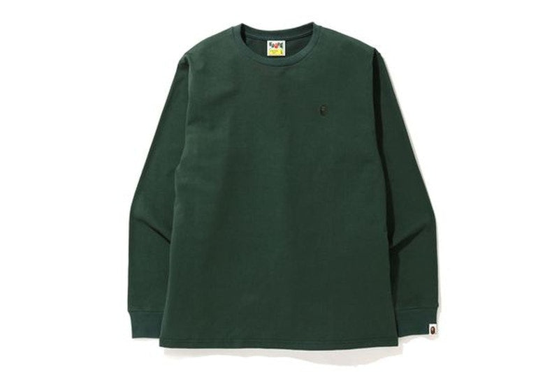 BAPE A Bathing Ape Head One Point L/S Tee Pure Green