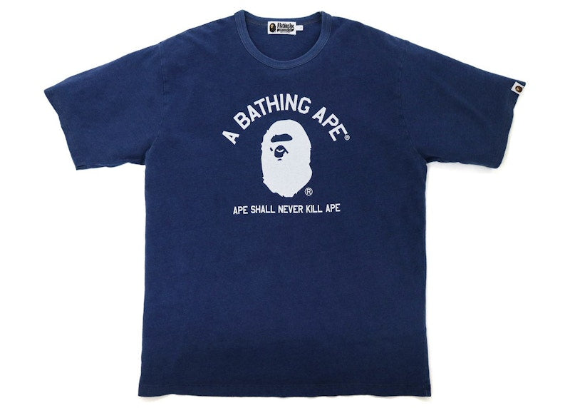 BAPE A Bathing Ape Indigo Relaxed Fit Tee Indigo