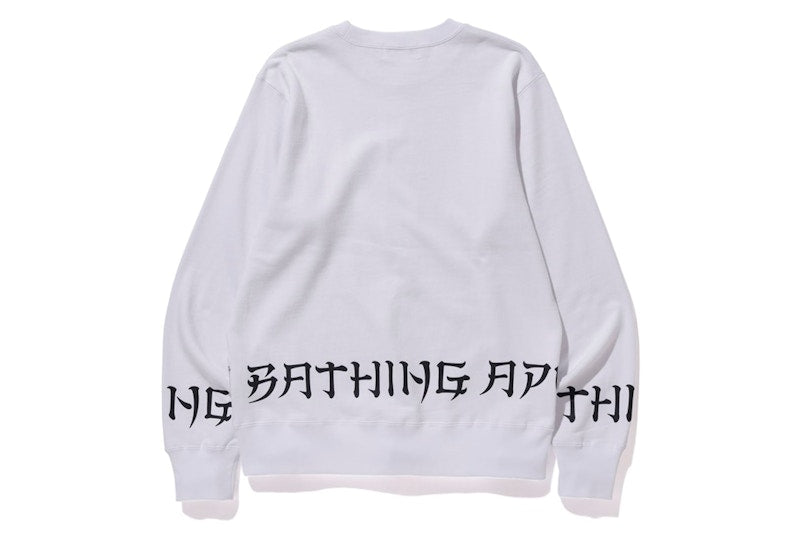 BAPE A Bathing Ape Lettered Crewneck White