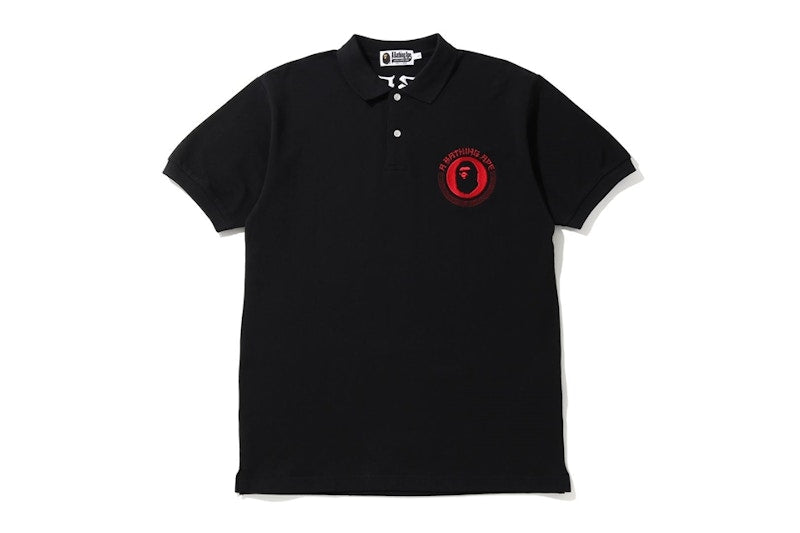BAPE A Bathing Ape Lettered Polo Black