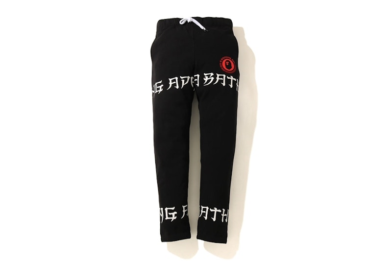 BAPE A Bathing Ape Lettered Slim Sweatpants Black