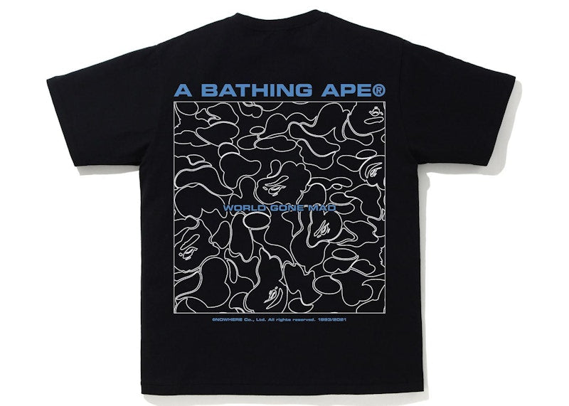 BAPE A Bathing Ape Line Camo Tee Black