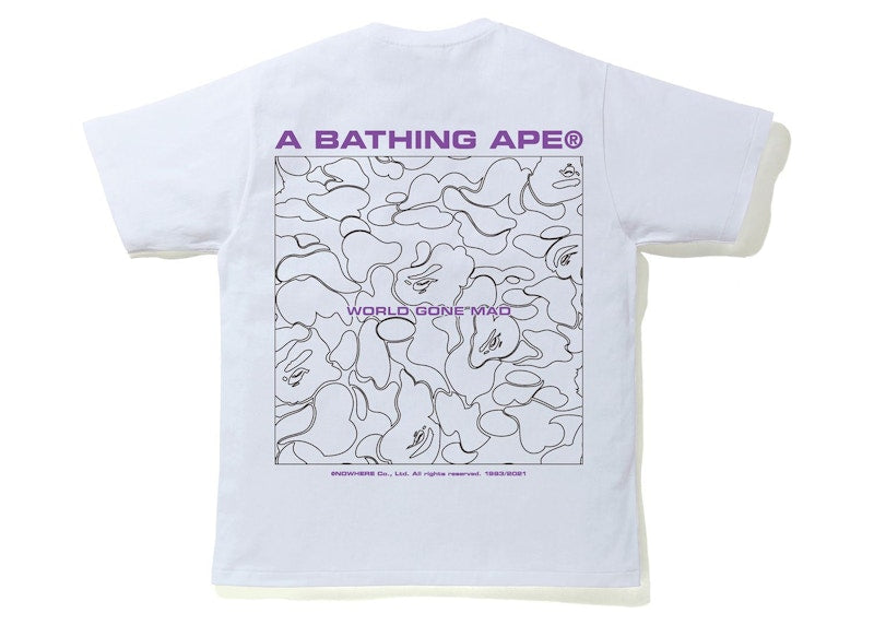 BAPE A Bathing Ape Line Camo Tee White