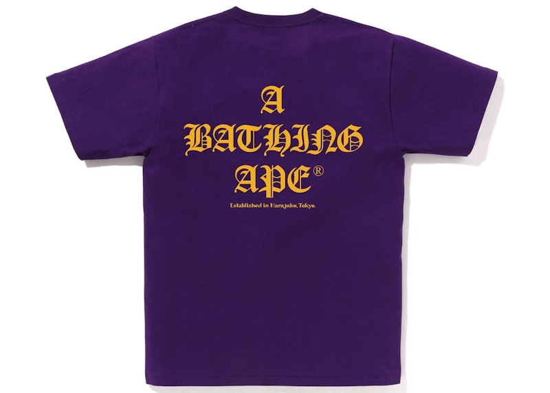 BAPE A Bathing Ape Logo Tee Purple