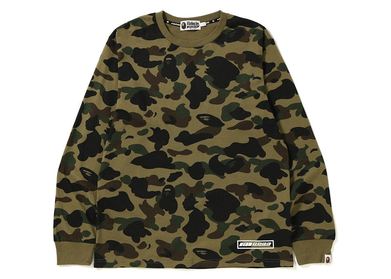 BAPE A Bathing Ape 1st Camo L/S Tee Green