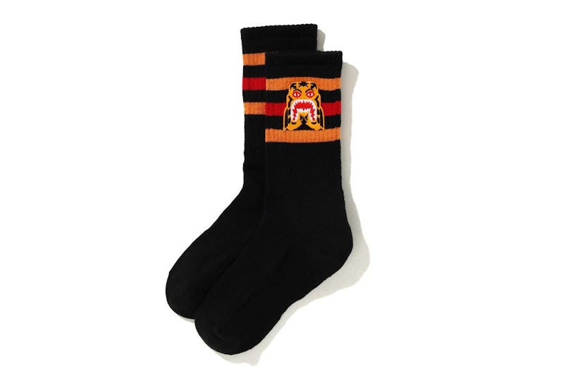 BAPE A Bathing Ape Men Tiger Socks Black