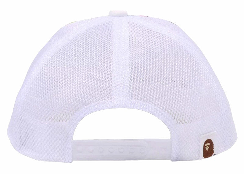 BAPE A Bathing Ape Multi Camo NYC Logo Mesh Cap White