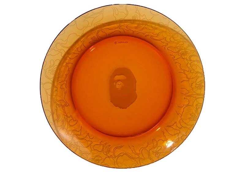 BAPE A Bathing Ape Neon Camo Glass Plate Orange