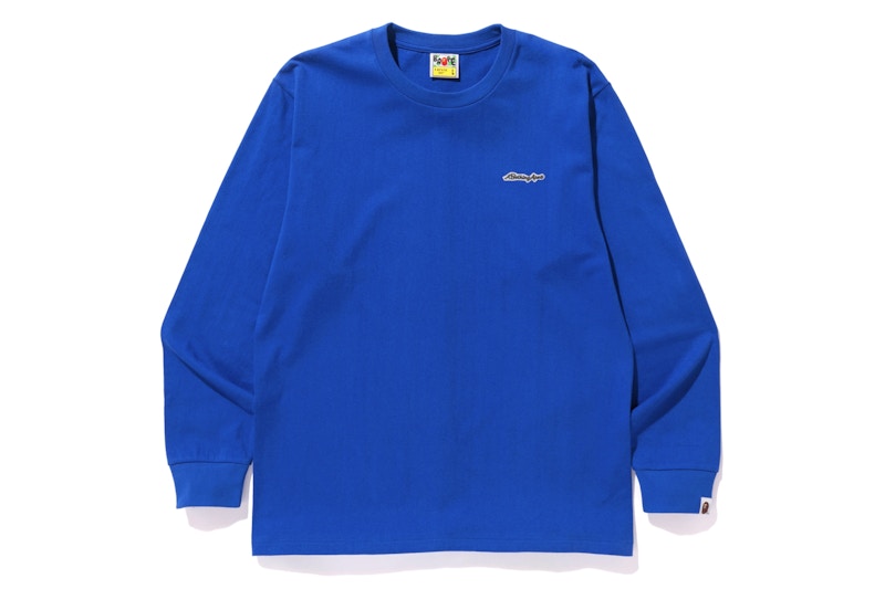 BAPE A Bathing Ape Patch Long Sleeve Tee Blue
