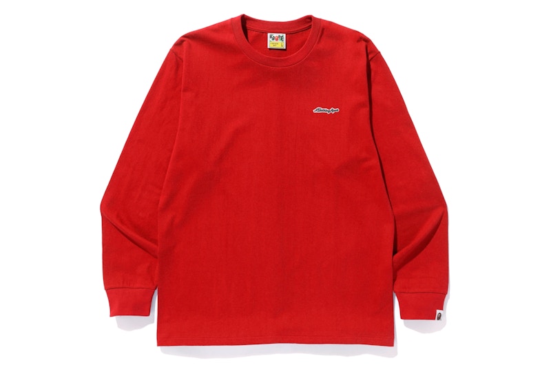 BAPE A Bathing Ape Patch Long Sleeve Tee Red