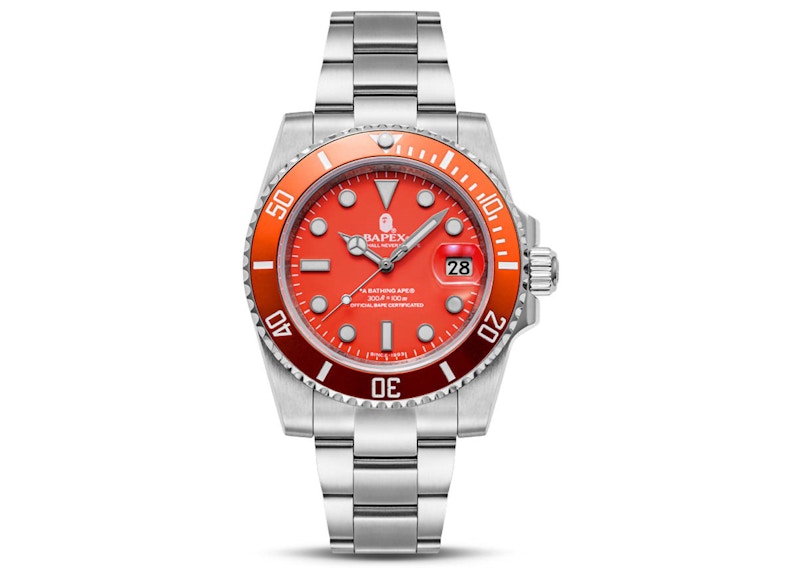 BAPE A Bathing Ape Type 1 Bapex Watch (2022) Orange Silver