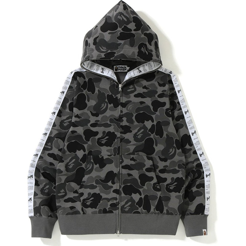 BAPE ABC Bape Sta Tape Full Zip Hoodie Black