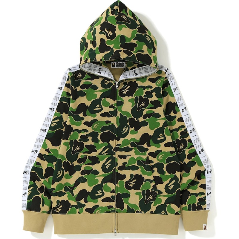 BAPE ABC Bape Sta Tape Full Zip Hoodie Green