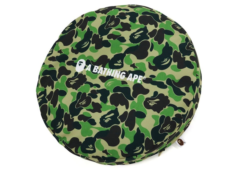 BAPE ABC Camo A Bathing Ape Circle Fluffy Beads Cushion Green