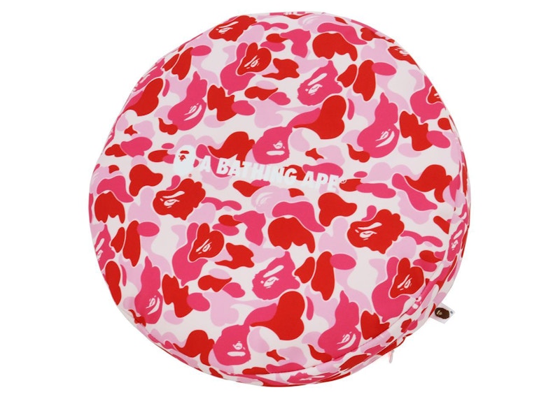 BAPE ABC Camo A Bathing Ape Circle Fluffy Beads Cushion Pink