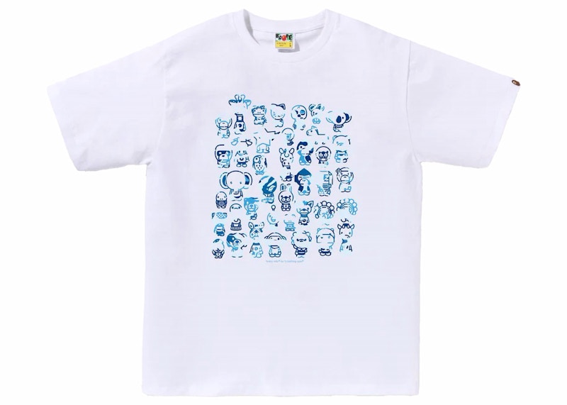 BAPE ABC Camo A To Z Tee White/Blue