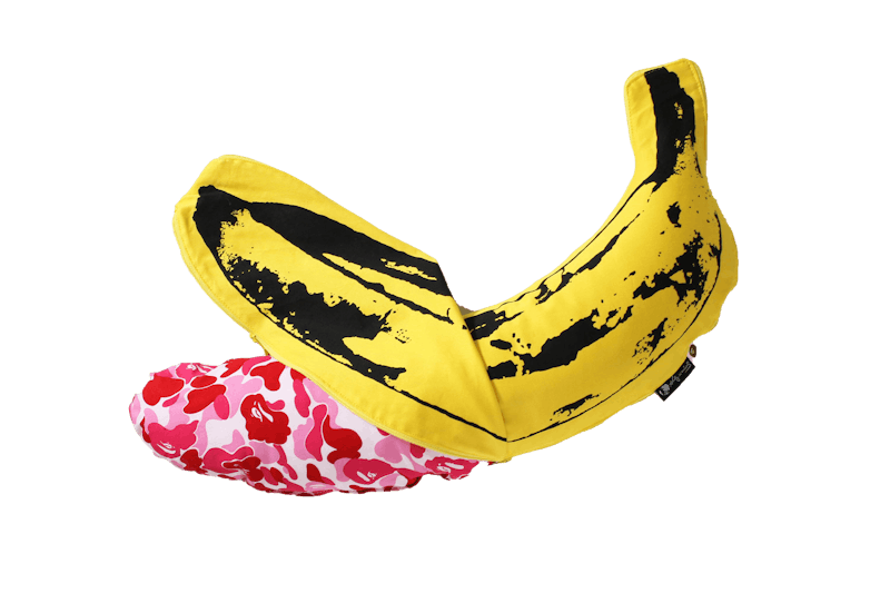 BAPE ABC Camo Andy Warhol Banana Cushion (Small) Pink