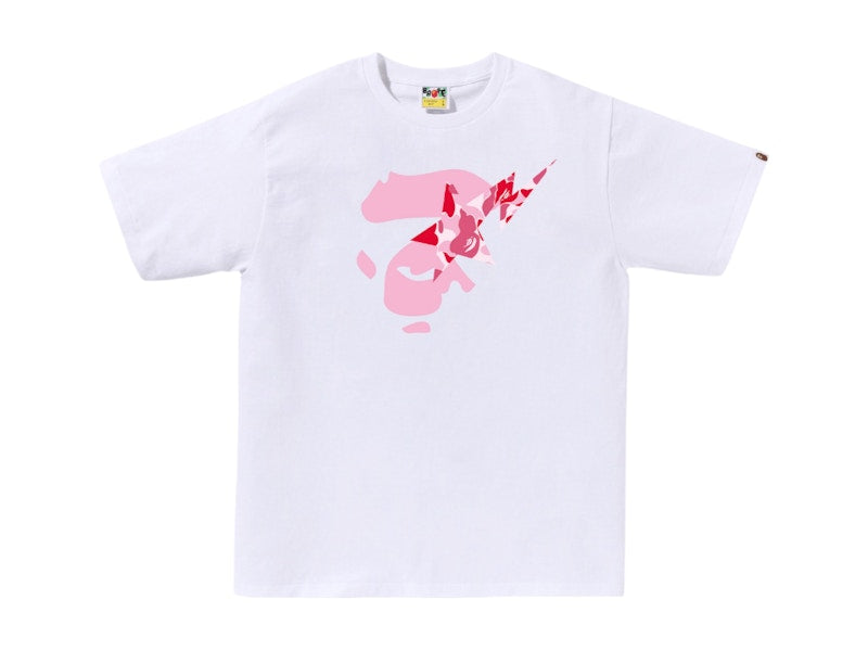 BAPE ABC Camo Ape Face Sta Tee White/Pink