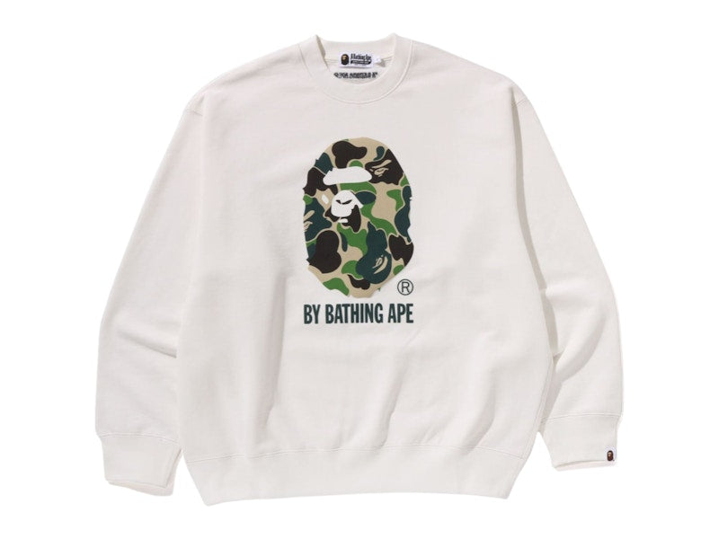 BAPE ABC Camo Ape Head Relax Fit Crewneck Sweatshirt Ivory