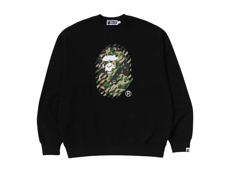 BAPE ABC Camo Ape Head Relaxed Fit Crewneck Sweatshirt (FW24) Black