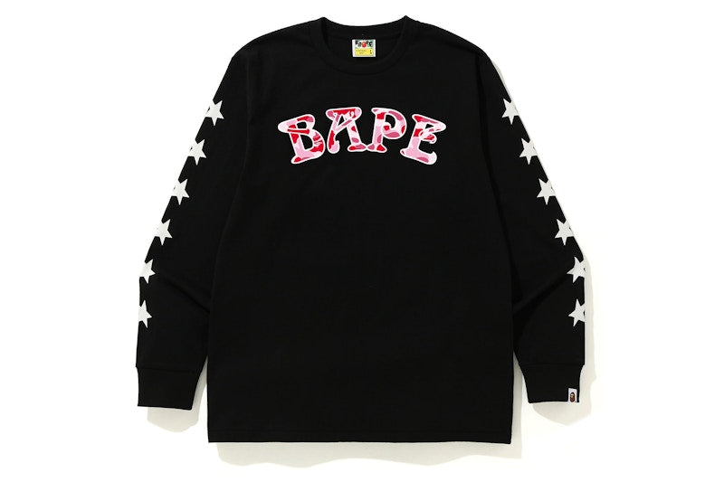 BAPE ABC Camo BAPE 88 L/S Tee Black/Pink