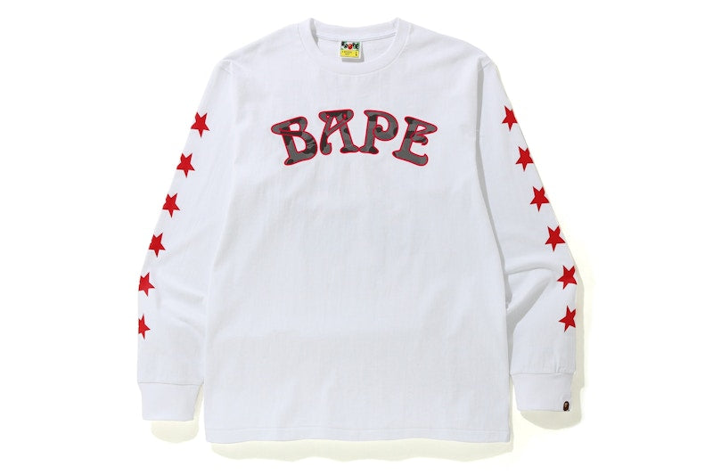 BAPE ABC Camo BAPE 88 L/S Tee White/Black