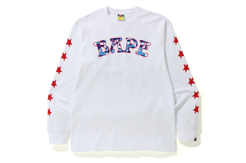 BAPE ABC Camo BAPE 88 L/S Tee White/Blue