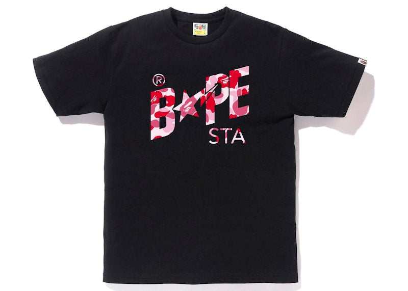 BAPE ABC Camo Bape Sta Logo Tee Black Pink