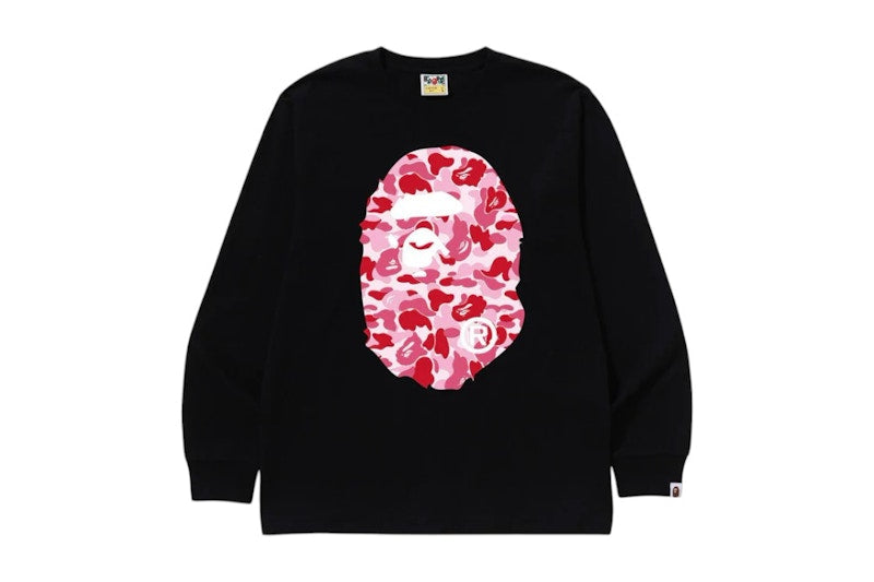 BAPE ABC Camo Big Ape Head L/S Tee Black/Pink