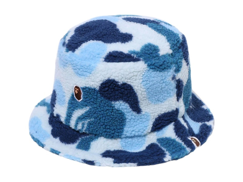 BAPE ABC Camo Boa Fleece Bucket Hat Blue