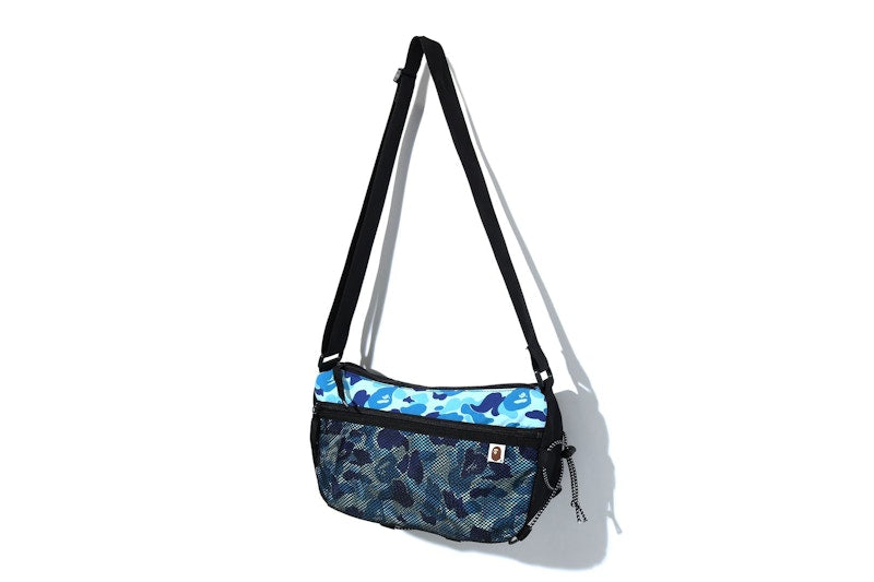 BAPE ABC Camo Bungee Cord Shoulder Bag Blue