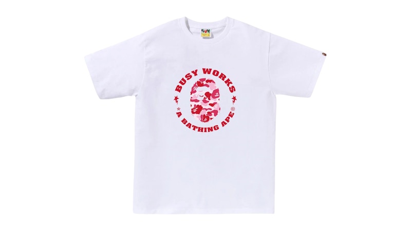 BAPE ABC Camo Busy Works Sta Tee White/Pink
