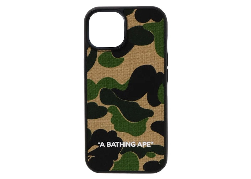 BAPE ABC Camo Cloth Fabric iPhone 15 Case Green